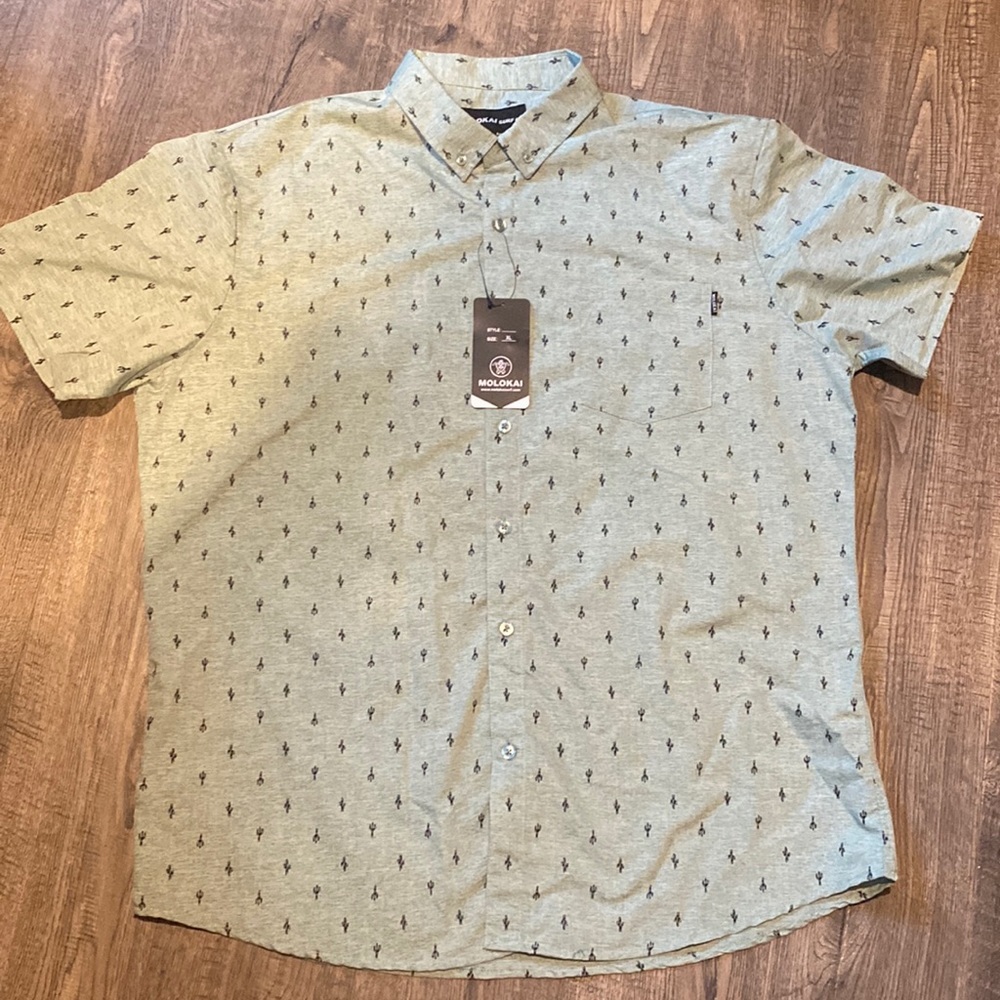 Molokai Surf Company Mens XL Cactus Button Down Shirt New With Tags